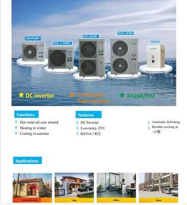 Energieeinsparung 16KW 18KW 20KW 22KW Luft-Wasser-Wärmepumpe mit Inverterkompressor