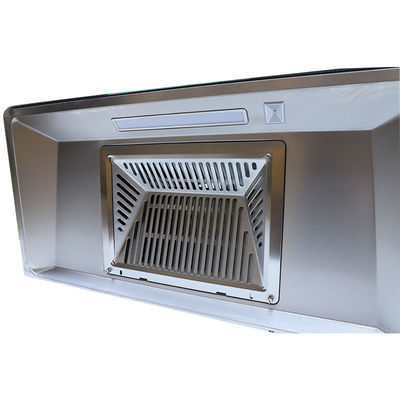 220V Schaltfläche schräg schwarz Glas Kochkappe für Küche Haushaltsbereich