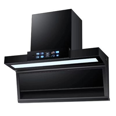 Aluminium-Wohnung Küchen-Range Hood mit Wand-montiert Kurve Glas Schornstein Design