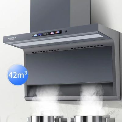 Aluminium-Wohnung Küchen-Range Hood mit Wand-montiert Kurve Glas Schornstein Design