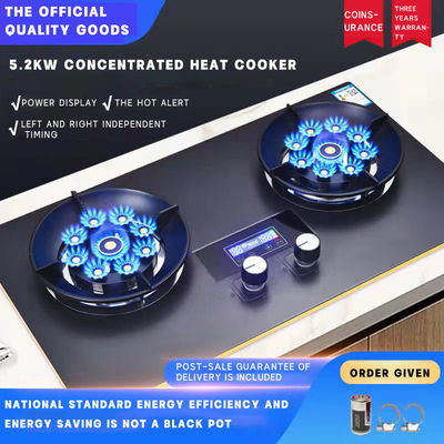 220v Flippable Gaskocher Herd mit 2 Brennern Schreibtisch eingebettete Art Küche Kochen