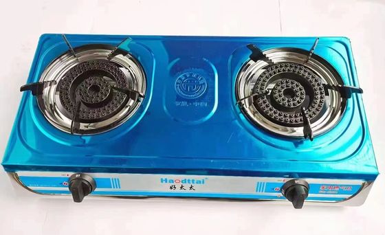 Haus Küche Tisch Gaskocher Eisenbrenner Gas Kochkocher 2 Brenner mit Messingdüse