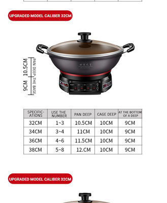 Edelstahl Elektrokessel 28cm Portable Mehrzweck Suppen Topf für das Kochen zu Hause