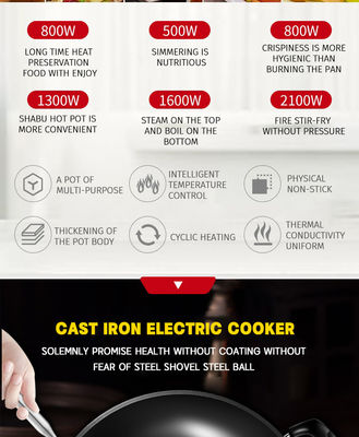 220 V elektrische Bratpfanne mit klebfreier Beschichtung für das Mehrfunk- und brennsichere Kochen