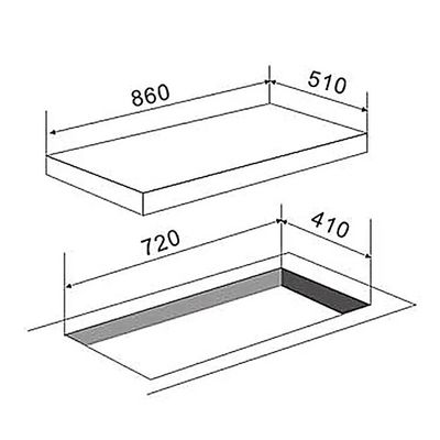 Gaskocher aus Glas mit elektrischer Zündung und 3 Brennern