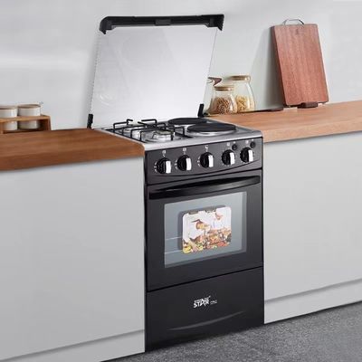 Furnotel Edelstahl 4 Brenner Gaskocher mit Ofen Doppelkochtop