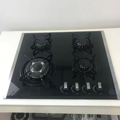 Eingebaute 60 cm große Gaskoche mit gehärtetem Glas und 4 Brennern