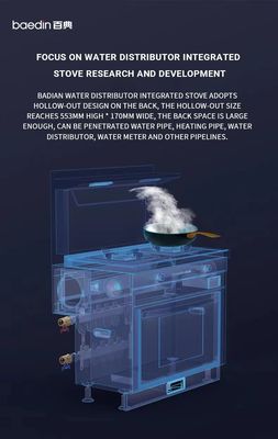 Hauswirtschaftlicher Erdgas-Verflüssigungs-Gas-Abwärtskocher mit integrierter Komponente mit Doppelkocher