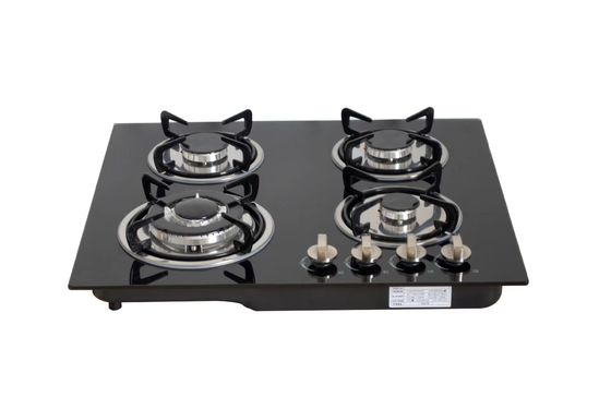 Gaskocher mit 2 Brennern und Edelstahlring Metallknopf