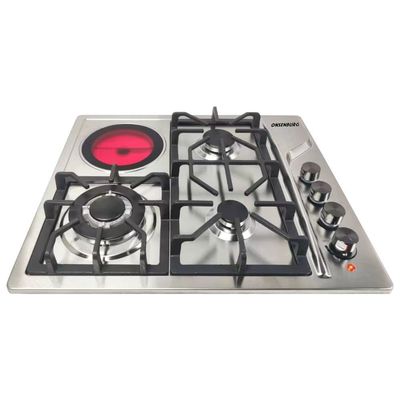 Gaskocher mit 2 Brennern und Edelstahlring Metallknopf