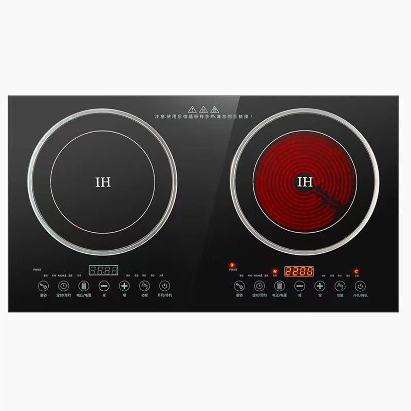 2 Brennerplatten Gaskocher und elektrischer Doppelkocher Induktionskocher zum Kochen in der Küche